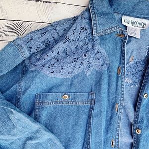 Together lace denim jacket